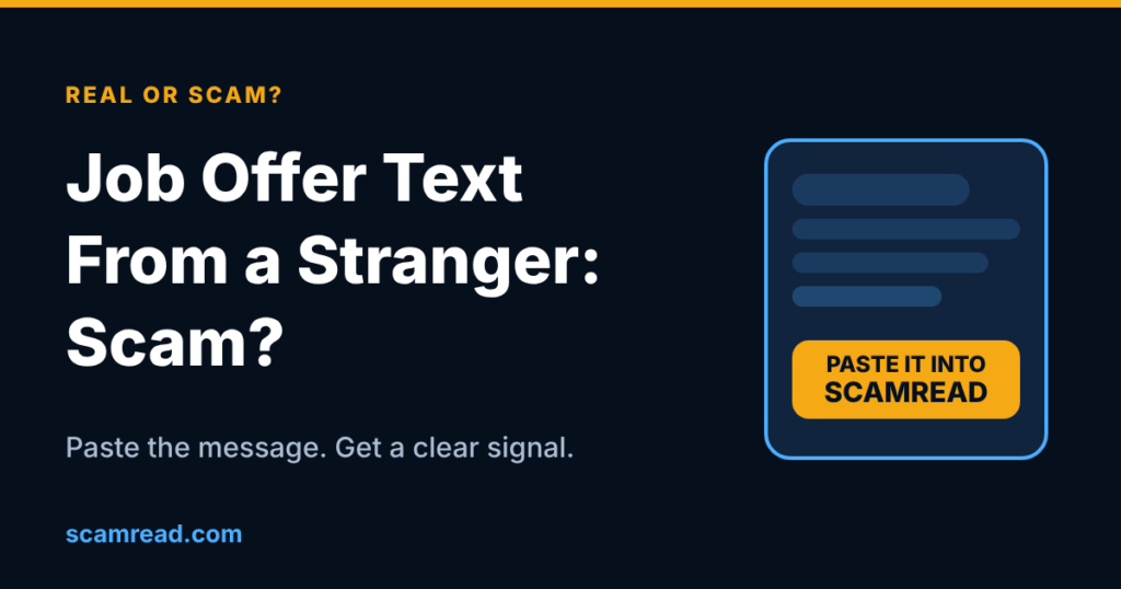 Job Offer Text From a Stranger: Is It a Scam?