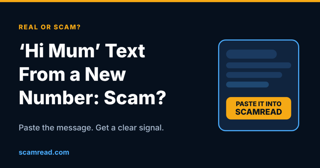 'Hi Mum' or 'Hi Dad' Text From a New Number: Scam?