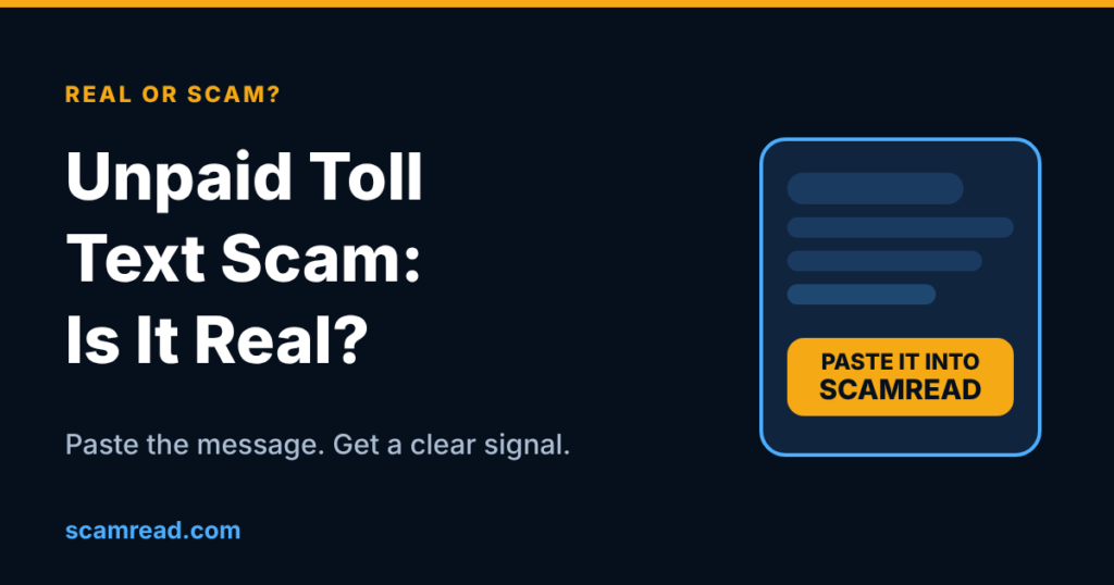 Unpaid Toll Text Scam: Is Your 'Final Notice' Real?