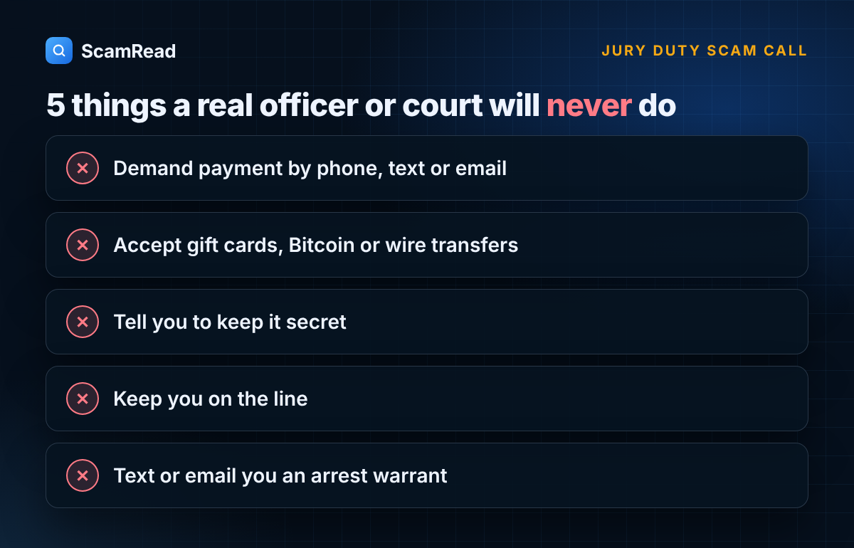 Jury duty scam call: 5 things a real officer or court will never do